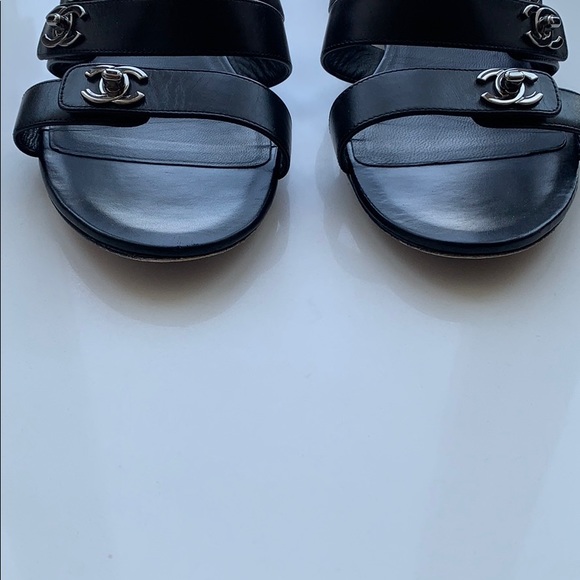 SOLD Chanel CC Sandals Sz 38C - Picture 3 of 13